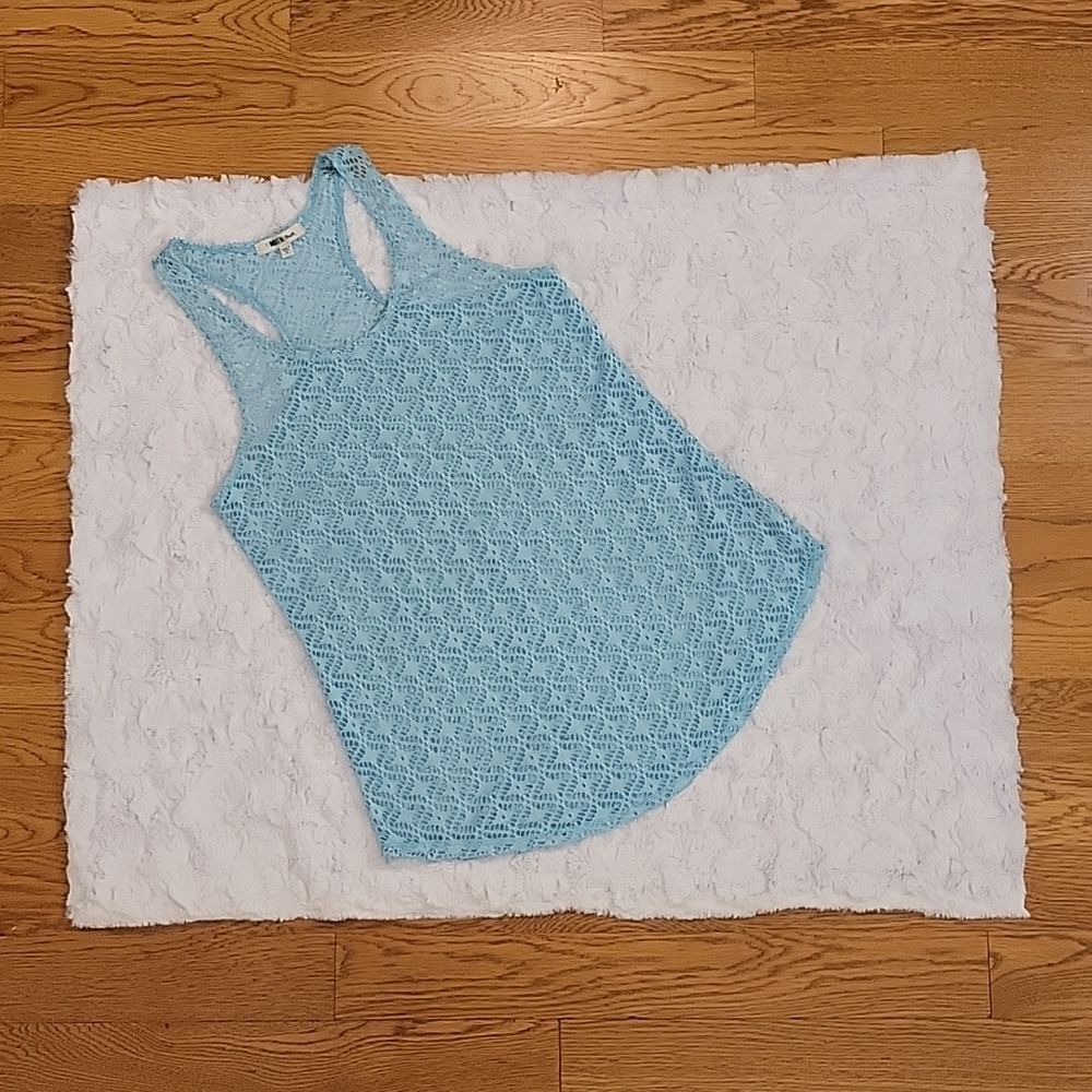 Miken Swim Blue Mesh Cover up, Girls Size Medium, Great Condition!